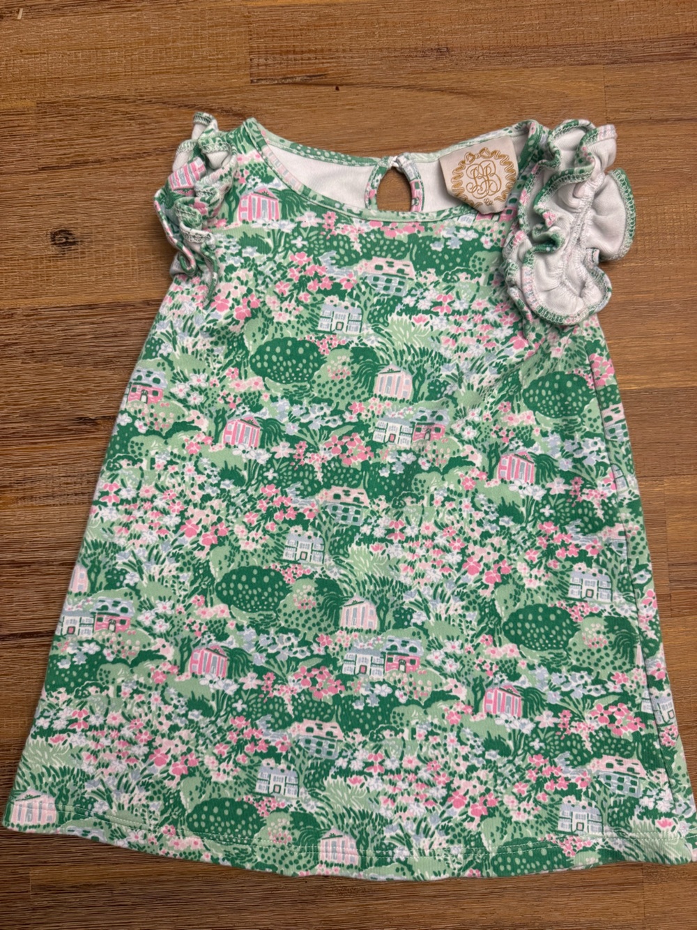 The Beaufort Bonnet Company Green Floral Print dress 2T